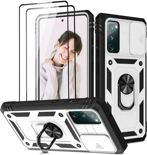 Miniatura 23 de Jeylly Funda para Samsung Galaxy S22 5G con [2 protectores de pantalla de vidrio templado], a prueba de golpes, grado militar, funda protectora