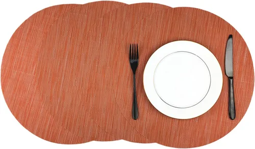 Miniatura 14 de WAZAIGUR Juego de 4 manteles individuales redondos de vinilo tejido fáciles de limpiar, resistentes al calor, manteles para mesa de cocina de 15 Azul