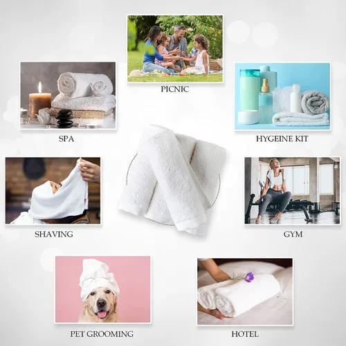 Miniatura 7 de Juego de 2 toallas de mano para árbol de Navidad, color blanco y negro, juego de 2 toallas de baño absorbentes de copos de nieve, toallas