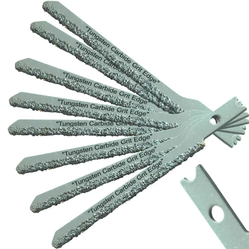 Miniatura 6 de Juego de 5 hojas de sierra de calar de grano de carburo de fibra de vidrio, vástago en U para paneles de yeso, tablero de soporte de cemento Hardie