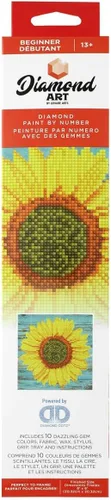 Miniatura 6 de DIAMOND ART BY LEISURE ARTS Kits de pintura de diamantes para adultos de 8 x 8 pulgadas, girasol principiante, taladro completo, kits de arte