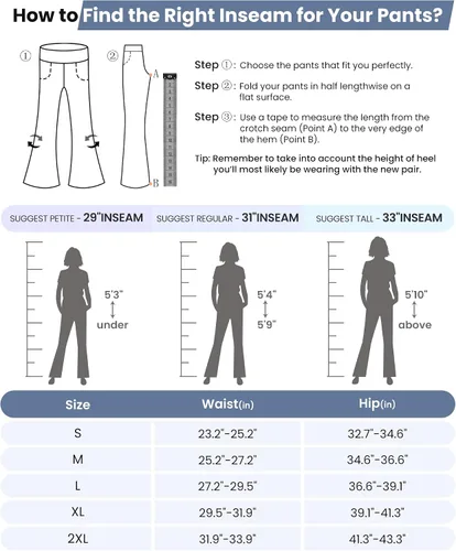Miniatura 6 de G4Free Pantalones de yoga con bolsillos para mujer, leggings acampanados de 29, 31, 33 pulgadas, cintura cruzada, capri