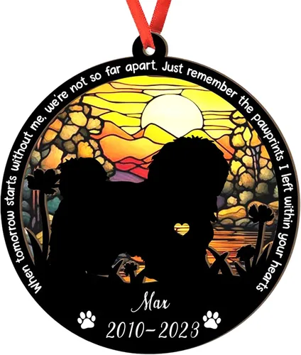 Miniatura 56 de Adorno personalizado para atrapasoles de sabueso afgano, adorno de Navidad de sabueso afgano – Regalo para perro amante, sabueso afgano