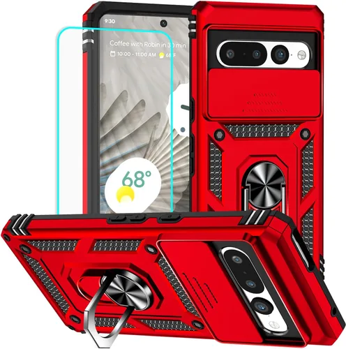Miniatura 20 de HNHYGETE Funda para Pixel 6a con protector de pantalla HD, soporte giratorio de grado militar de 360° (resistente) a prueba de golpes para Google