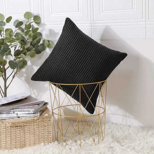 Miniatura 117 de Artscope Fundas de Almohada de Pana a Rayas Acogedoras Súper Suaves Decorativas Cuadradas Fundas de Cojín para Sofá Sillón Dormitorio Decoración