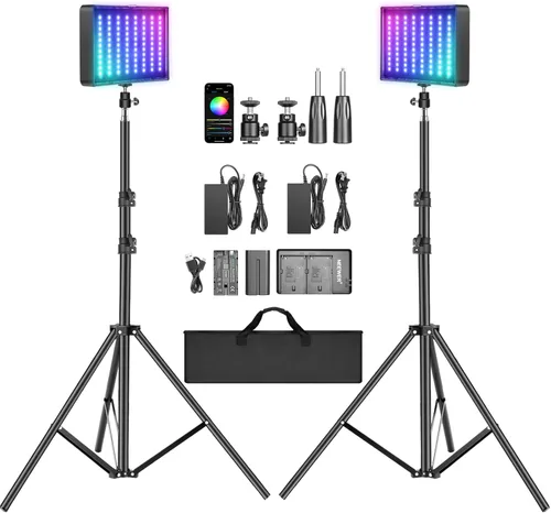 Miniatura 11 de NEEWER RGB1200 Panel de iluminación de vídeo LED RGB con control APP/2.4G, iluminación de fotografía de estudio de 60W 22000Lux@0.5m/1%