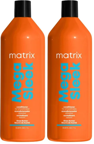 Miniatura 9 de Matrix Acondicionador Mega Sleek - Suaviza y desenreda, para cabello seco, dañado y encrespado, acondicionador profesional de salón, con manteca