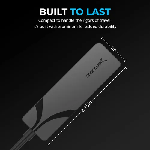 Miniatura 5 de SABRENT Adaptador Ethernet USB-C a 5G – Optimizado de 5GbE, requiere USB 3.1 Gen 1+, compatibilidad clara, cuerpo de aluminio, Plug-and-Play