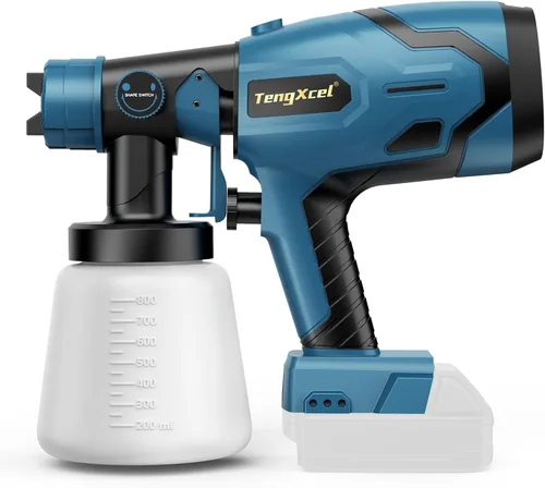 Miniatura 9 de Rociador de pintura para batería Milwaukee 18V - Pistola de espray HVLP de 600W con motor sin escobillas, botella de gran capacidad de 1000ml y 4