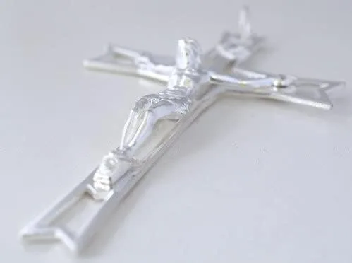 Miniatura 2 de Chapado en plata de Jesús Cruz Religiosa/Colgante Joyería Rosario Hacer Suministros