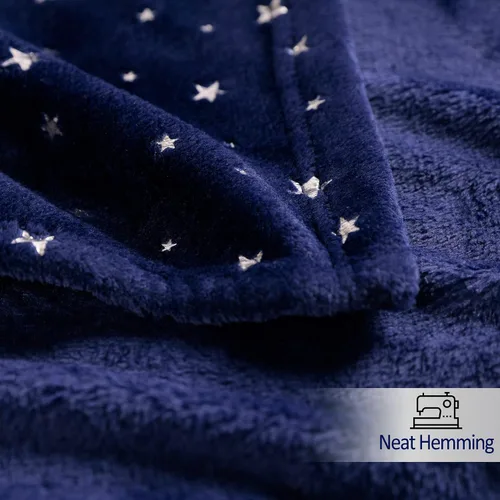 Miniatura 5 de Stellhome Manta de estrellas azul marino, cálida y ligera, de franela de forro polar, súper acogedora y cómoda para todas las estaciones