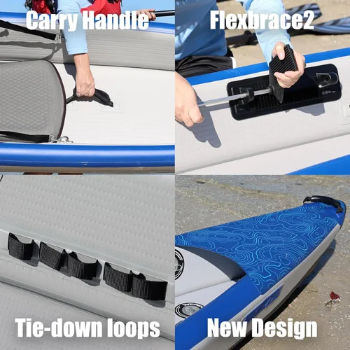 Miniatura 8 de Sea Eagle RazorLite Kayak inflable – Ligero, punto caído, kayak de turismo de alta velocidad – Solo o en tándem – Asiento trasero alto, remo (s)