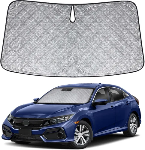 Miniatura 29 de Parasol de 6 capas para parabrisas de Honda Element 2003-2011, parasol plegable para automóvil con bolsa de almacenamiento, reflectante del calor