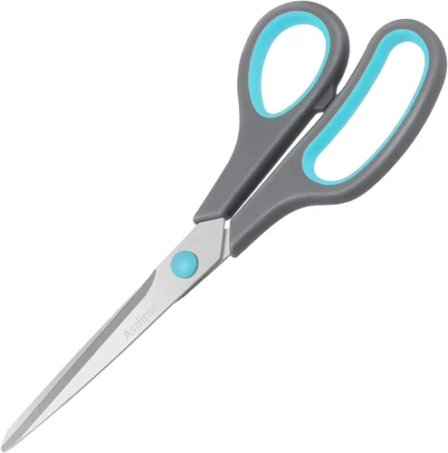 Miniatura 8 de Asdirne Tijeras de revestimiento de teflón, cuchillas de acero inoxidable, mango de agarre suave, adecuadas para hogares, oficinas y escuelas, todo