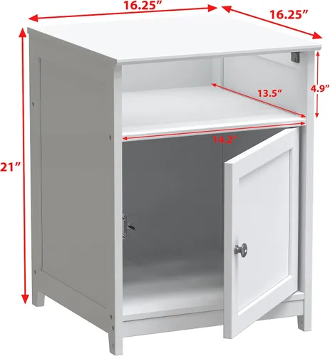 Miniatura 3 de SHW Mesa auxiliar con cajón de almacenamiento, mesa auxiliar compacta para sala de estar, dormitorio u oficina, arce