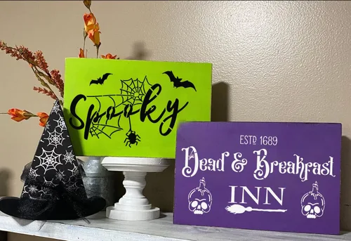 Miniatura 5 de Plantillas de Halloween para pintar en madera, plantilla grande de Halloween, esqueleto, Boo, Hocus Pocus, plantillas para letrero de porche