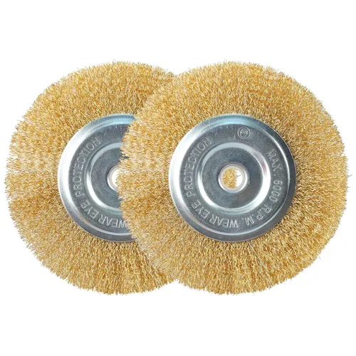 Miniatura 8 de ZORUNNA cepillo de alambre de 8 pulgadas para amoladora de banco - cepillo de alambre rizado fino con eje de 1/2" y 5/8