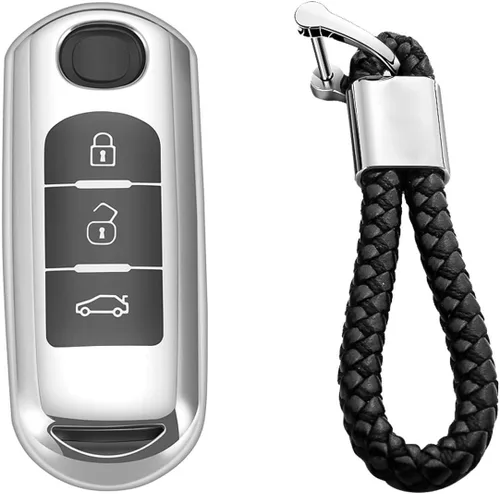 Miniatura 13 de Funda de silicona suave para llavero Mazda 2 3 5 6 8 CX3 CX4 CX5 CX7 CX9 MX5 Miata para Toyota Yaris para Scion iA TPU Case, Negro - piel
