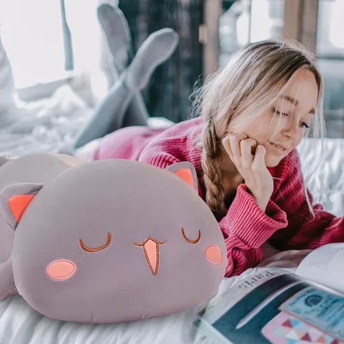Miniatura 3 de FUYU Animales de peluche de gato, almohada de felpa suave de gato kawaii, juguete de animal de peluche, regalos para niños y niñas, decoración