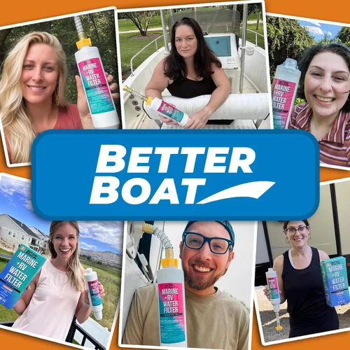 Miniatura 2 de Better Boat Filtro de agua en línea para caravana, certificado NSF, grado marino, para manguera, campistas y jardín, incluye protector flexible
