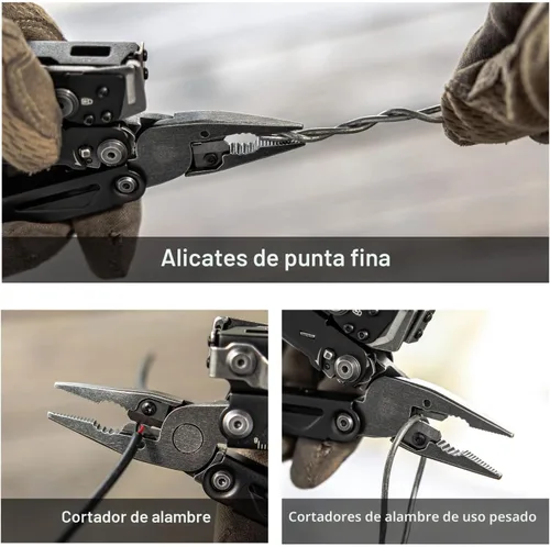 Miniatura 7 de NEXTORCH PIONEER - Multiherramientas 14 en 1 de tamaño completo, juego de multiherramientas versátil con tijeras, alicates de punta, clip