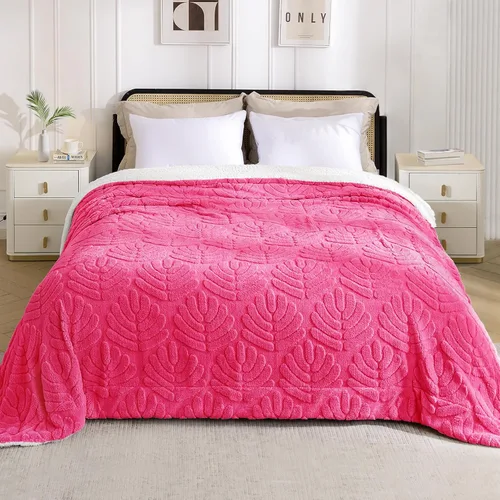 Miniatura 2 de Whale Flotilla - Manta de forro polar Sherpa tamaño King para cama, 90x104 pulgadas, mantas reversibles ligeras para todas las estaciones, suaves