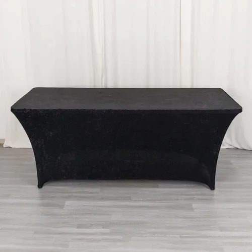 Miniatura 12 de Efavormart Cubierta de Mesa Rectangular Ajustada Elástica de Terciopelo Aplastado Beige de 6 pies