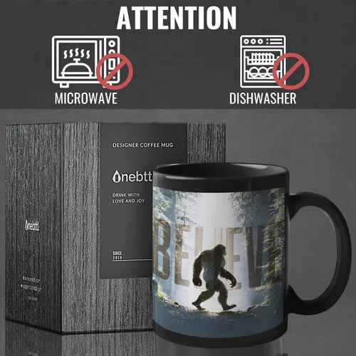 Miniatura 6 de Onebttl Bigfoot - Taza de café sensible al calor, taza de cerámica que cambia de color, perfecta para los creyentes de Bigfoot
