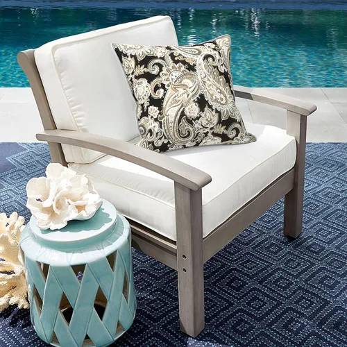Miniatura 333 de Juego de 2 almohadas para exteriores de 16 x 16 pulgadas, repelentes al agua con interiores, para muebles de patio, hogar, jardín, geometría bohemia