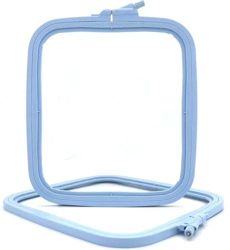 Miniatura 9 de Nurge 5 aros cuadrados grandes de plástico para bordar, aro de costura cruzada, aro de aguja perforadora, multicolor