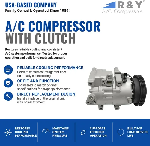 Miniatura 2 de Compresor de CA RYC y embrague de A/C FG358