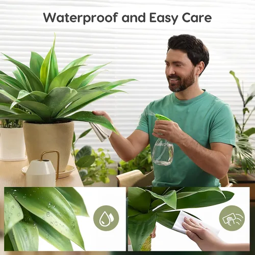Miniatura 5 de Velener Plantas artificiales de agave falsas, Plantas suculentas falsas para decoración de habitaciones, tallos de plantas de agave sintético sin