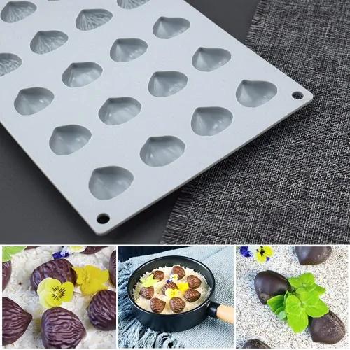 Miniatura 4 de mostsom Molde de chocolate mini castaño, moldes de silicona, jalea pequeña, pasteles, dulces, moldes de fondant (castaña K)
