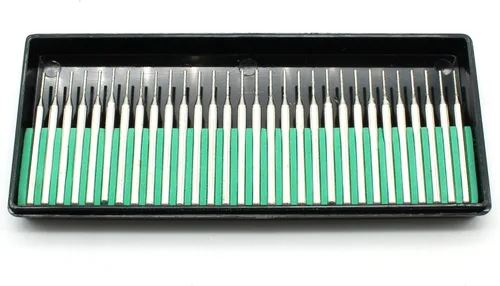 Miniatura 2 de TEMO Juego de 30 brocas de vidrio con revestimiento de diamante grueso de 0.039 in (1/32 pulgadas), grano 80 con vástago de 1/8 pulgadas