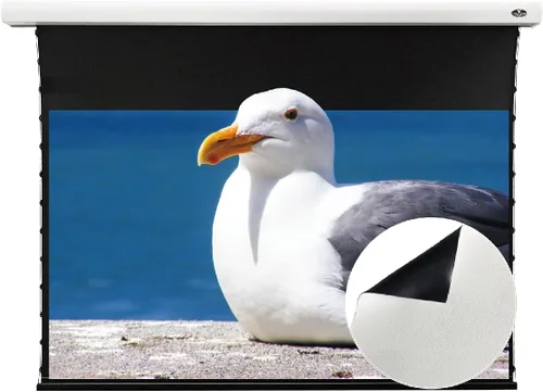 Miniatura 11 de VIVIDSTORM - Pantalla de proyector, delgada eléctrica tensada con pestañas desplegable, con pantalla de cine blanca, techo y pared de carcasa