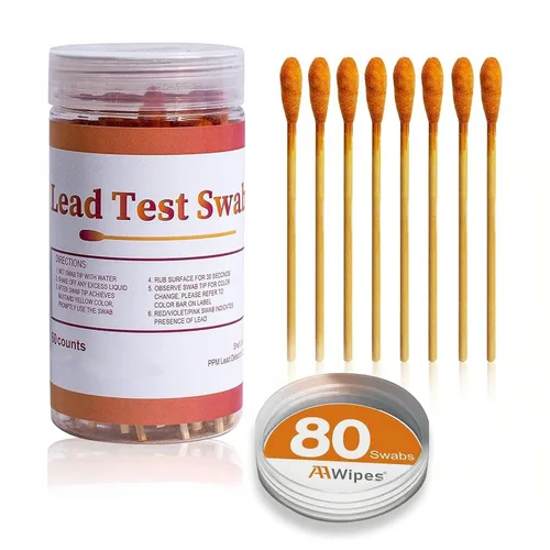 AAwipes Kit de Hisopos para Prueba de Plomo (80 Piezas de Hisopos de Prueba Rápida para el Hogar, Resultados en 30 Segundos Sumergiéndolos en Agua).