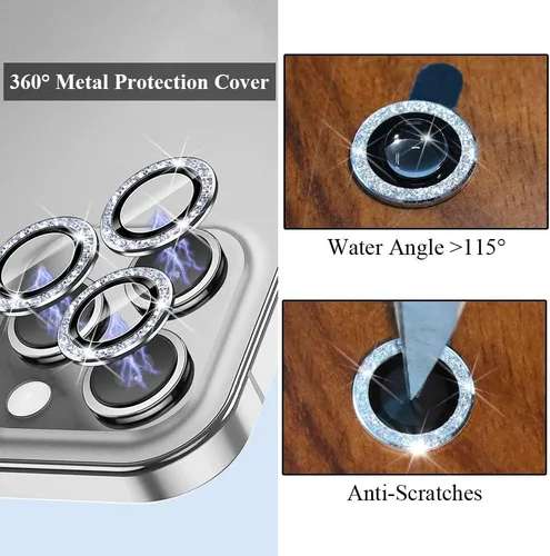 Miniatura 3 de Protector de lente de cámara brillante compatible con iPhone 13 Pro (6.1 pulgadas)/13 Pro Max (6.7 pulgadas), vidrio templado ultra
