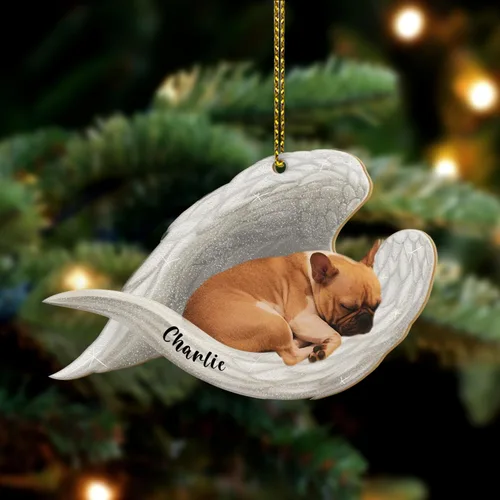 Miniatura 20 de Adorno plano 2D conmemorativo de perro pastor alemán personalizado, alas de ángel para mascotas, regalo de condolencia de pérdida, recuerdo
