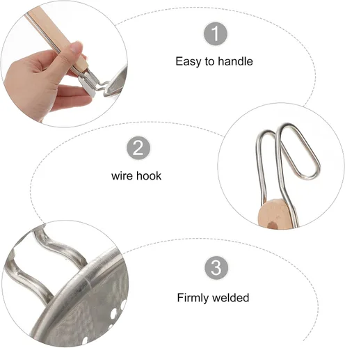 Miniatura 4 de Colador de mango de cuchara de filtro de acero inoxidable, práctico colador de utensilios de cocina, colador de fideos, herramienta de cocina
