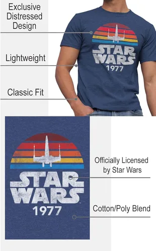 Miniatura 2 de STAR WARS 1977 Logo Rainbow X-Wing - Camiseta para hombre