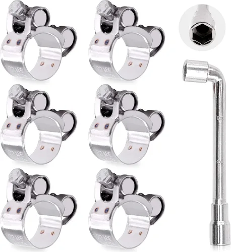 Miniatura 7 de Hilitchi Abrazadera de perno en T de acero inoxidable 304 Abrazaderas de manguera de tubo de tubo en T resistentes (4 unidades, 1.732-1.850 in)