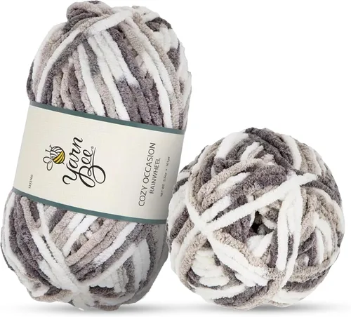Miniatura 19 de Hilo Yarn Bee súper voluminoso para crochet y tejer – Rollo suave – 92,4 metros de hilo 100% poliéster para crochet, mantas, sombreros y más