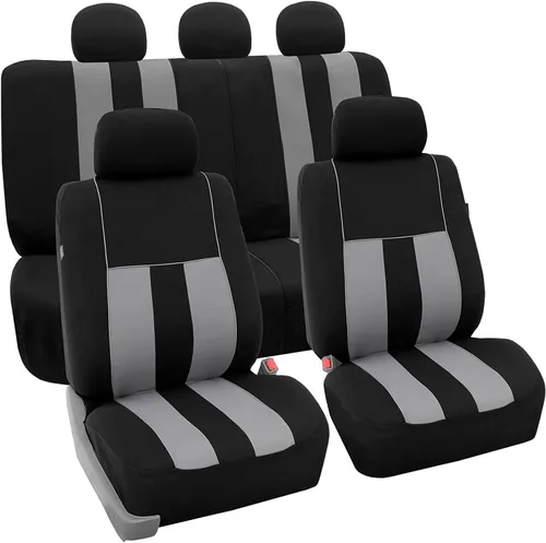 Miniatura 47 de FH Group - Juego completo de fundas para asientos de auto con rayas llamativas, ajuste universal para asientos delanteros de respaldo bajo, Verde