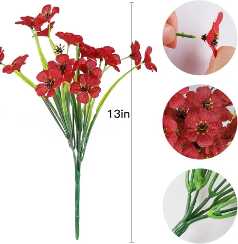 Miniatura 60 de AmyHomie 16 paquetes de flores artificiales de eucalipto negro para exteriores, resistentes a los rayos UV, flores sintéticas que no se decoloran