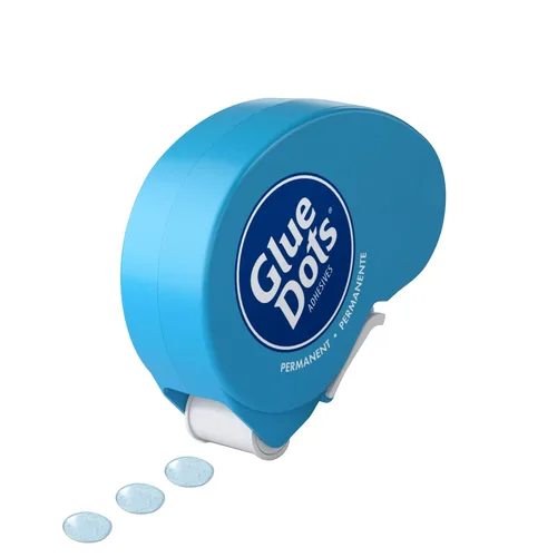 Glue Dots, Dispensador de puntos permanentes Dot N' Go, doble cara, 3/8 pulgadas, .38 pulgadas, 200 puntos, cinta adhesiva para manualidades, puntos