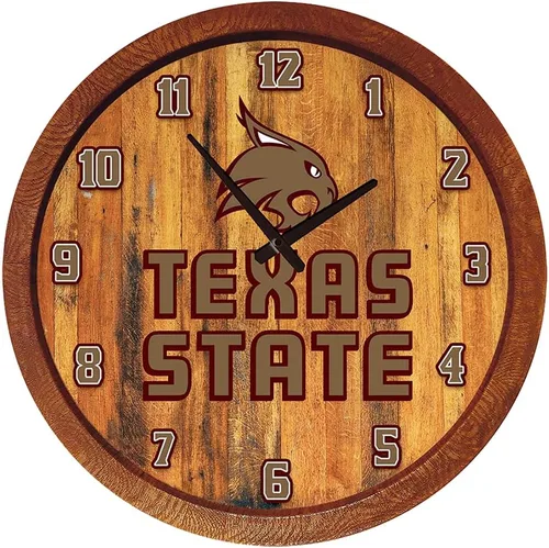 Miniatura 118 de The Fan-Brand NCAA Oklahoma Sooners: Reloj de pared con parte superior de barril de imitación para decoración de bar, decoración de fiesta
