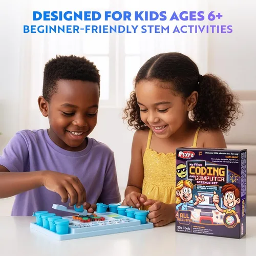 Miniatura 6 de Kit de ciencia My First Coding & Computer Science Kit, de Playz – Aprende sobre códigos binarios, cifrado, algoritmos y pixelación a través