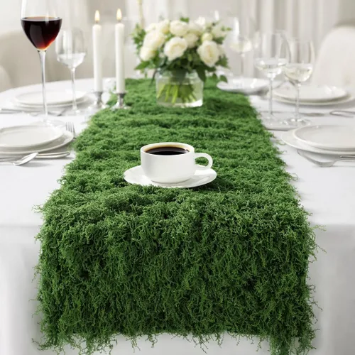 Musgo artificial para manualidades, 19.68 x 39.37 pulgadas, musgo artificial para decoración de plantas de interior, césped sintético verde oscuro