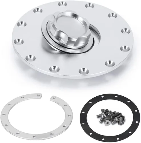 Miniatura 7 de PTNHZ OD 2"/50.8mm Tapa de cuello de llenado de aluminio forjado en billete para tanque de combustible, aceite y agua en color negro