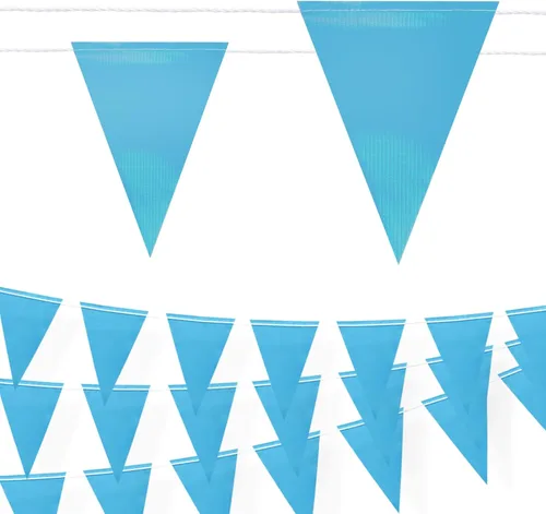 Miniatura 8 de Banderines de advertencia de seguridad de 105 pies – Banderas triangulares multiusos OSHA de alta visibilidad para valla exterior, trabajos